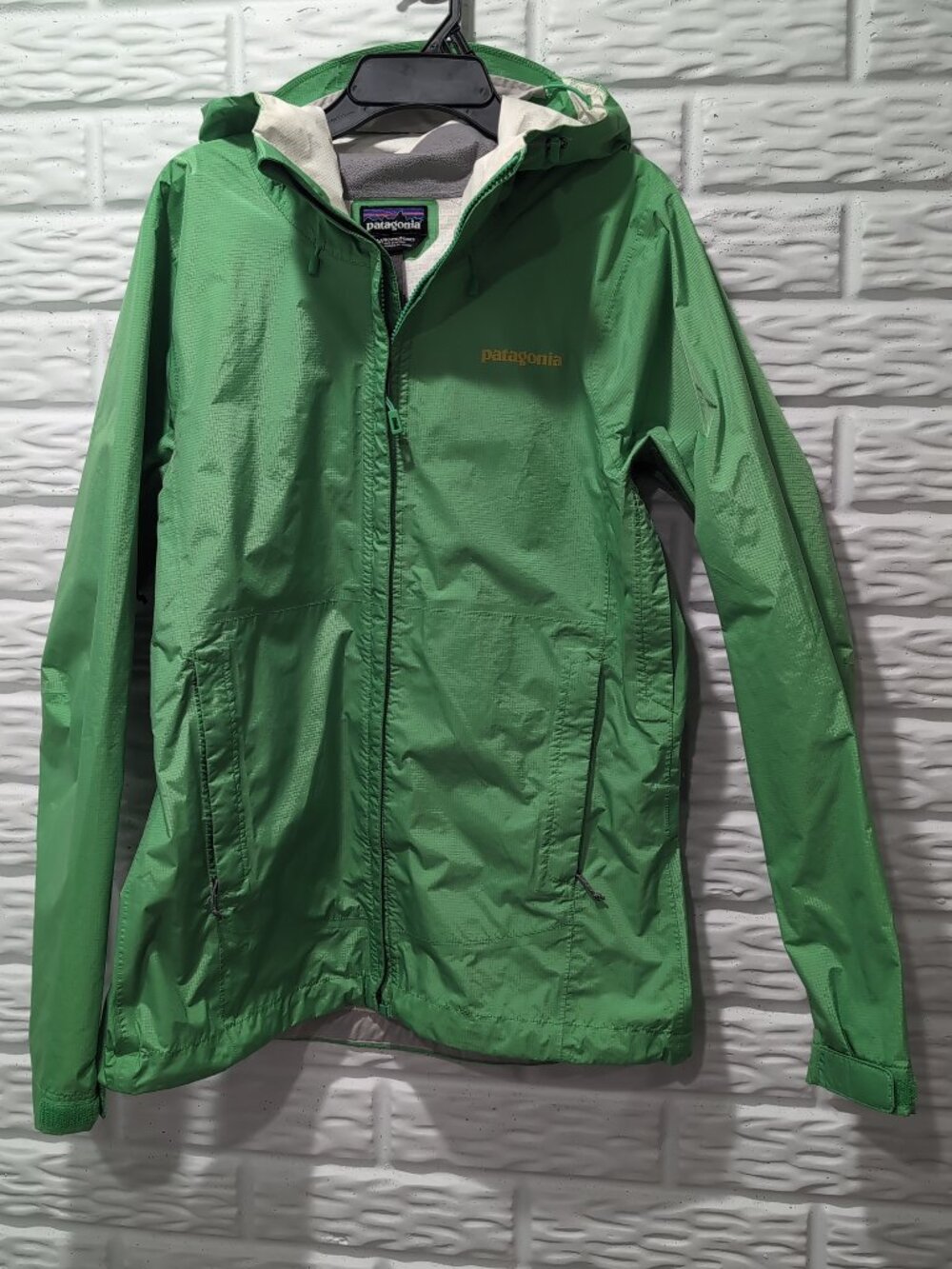 Patagonia H2No Jacket Womens Med Green Hooded Waterproof Windbreaker Shell